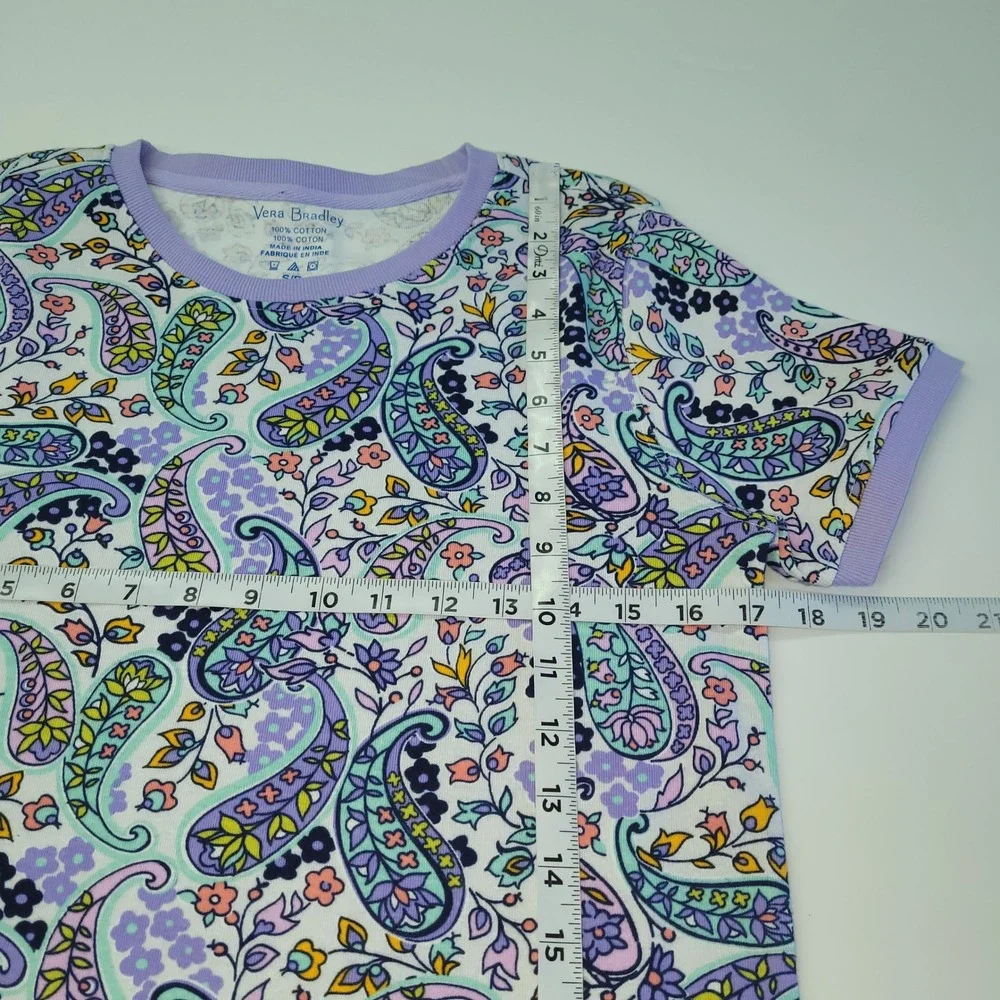 Vera Bradley Pajama Top Womens Small 4-6 Purple Maddalena Paisley New Loungewear
